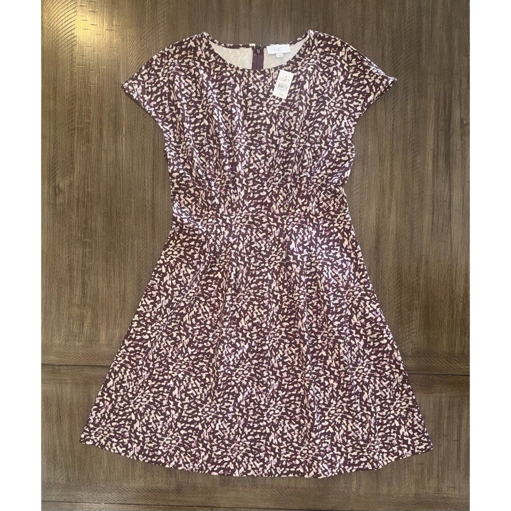 NWT LOFT Ann Taylor Multicolor Print Short Sleeve Dress Womens Size 4 NEW $84.99 - Picture 13 of 14